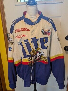 Miller Lite Racing Jacket - Blue, White, Red Vintage